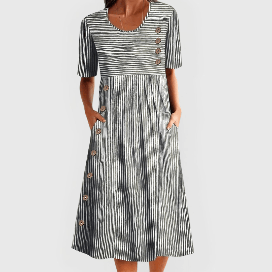 Julia | Vestido midi a rayas - Elena Duval