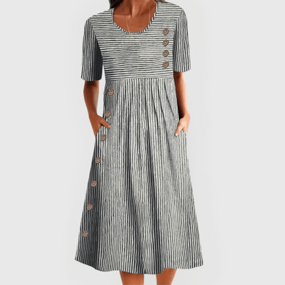 Julia | Vestido midi a rayas - Elena Duval