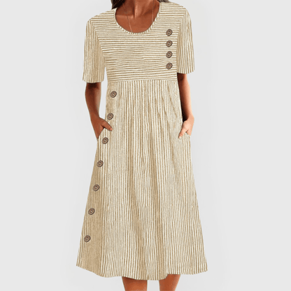 Julia | Vestido midi a rayas - Elena Duval