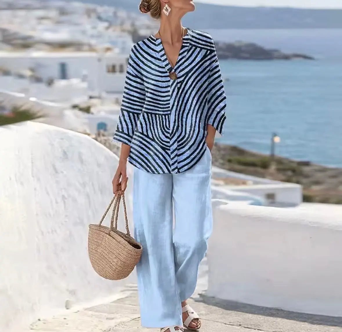 Kylie | Conjunto Elegante de Rayas - Elena Duval