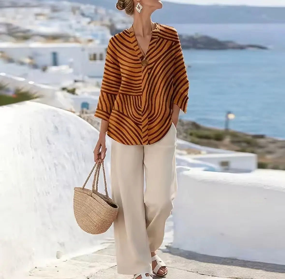 Kylie | Conjunto Elegante de Rayas - Elena Duval
