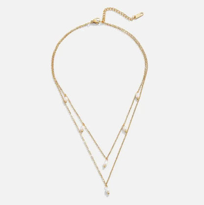 Larisa | Collar Doble con Colgante en V - Elena Duval