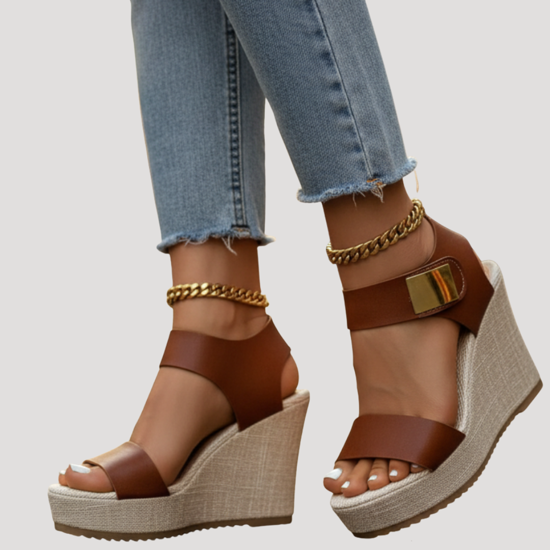 Lavinia | Women's Platform Wedge Ankle Strap Sandals
