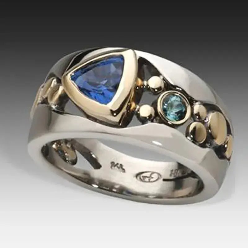 Leonie | Anillo Vintage con Gema Azul - Elena Duval