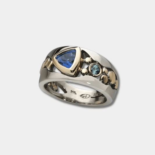 Leonie | Anillo Vintage con Gema Azul - Elena Duval