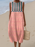 Lily | Vestido Midi Pastel a Rayas - Elena Duval
