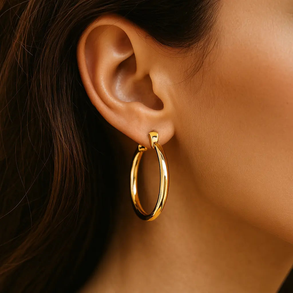 Lívia - Elegantes aretes de oro de gran tamaño - Elena Duval