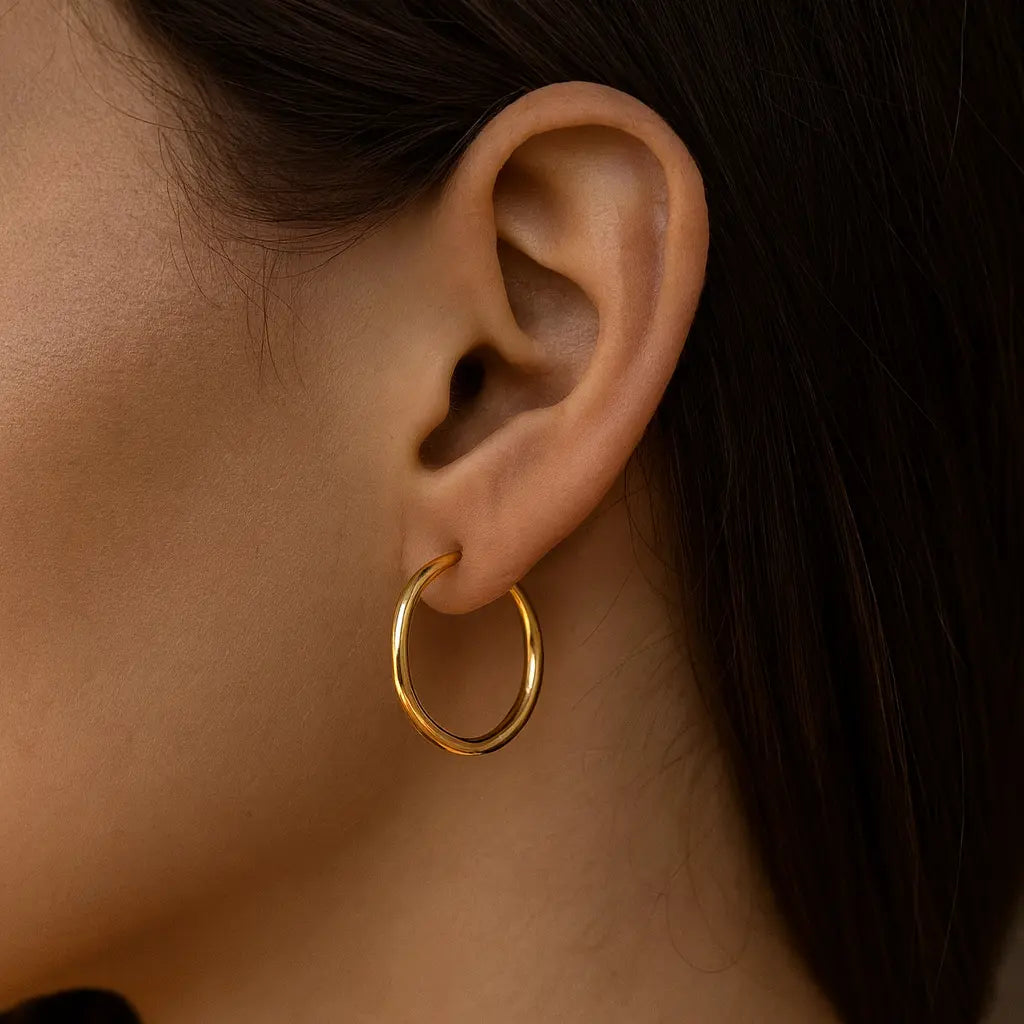 Lívia - Elegantes aretes de oro de gran tamaño - Elena Duval