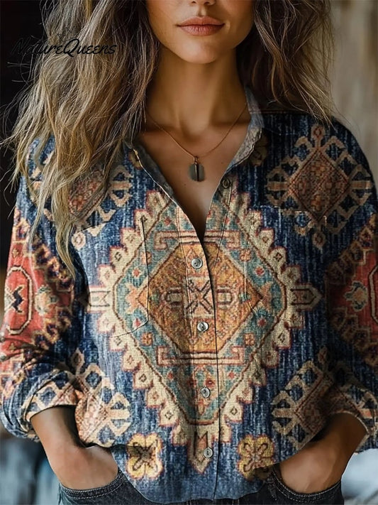 Lucía | Blusa Floral Vintage de Lino y Algodón - Elena Duval