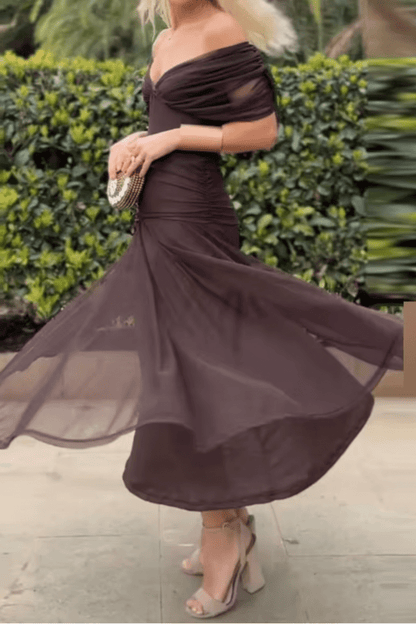 Luisa | Elegante vestido largo de fiesta con cuello en V - Elena Duval