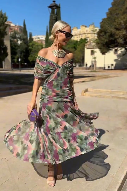 Luisa | Elegante vestido largo de fiesta con cuello en V - Elena Duval
