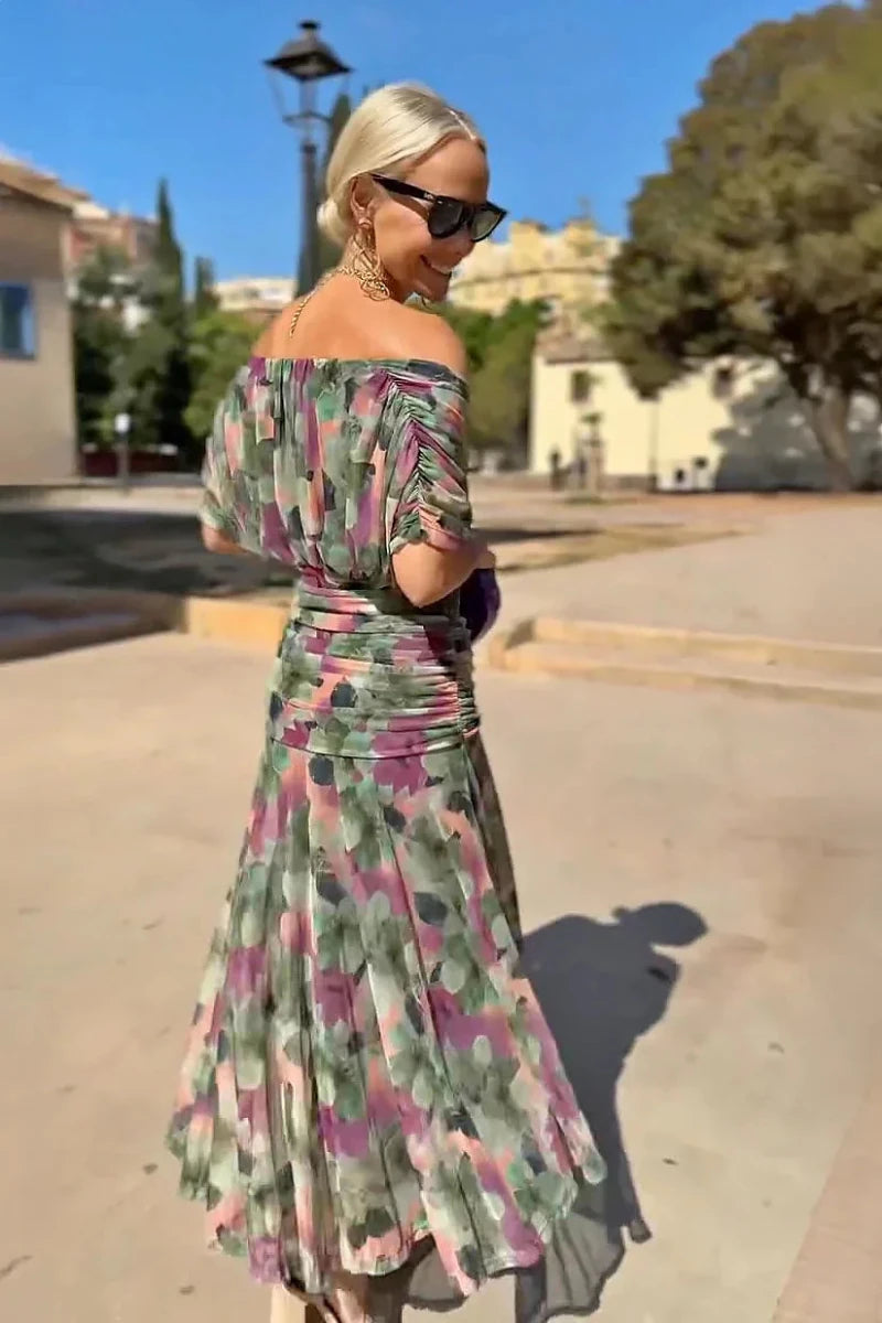 Luisa | Elegante vestido largo de fiesta con cuello en V - Elena Duval