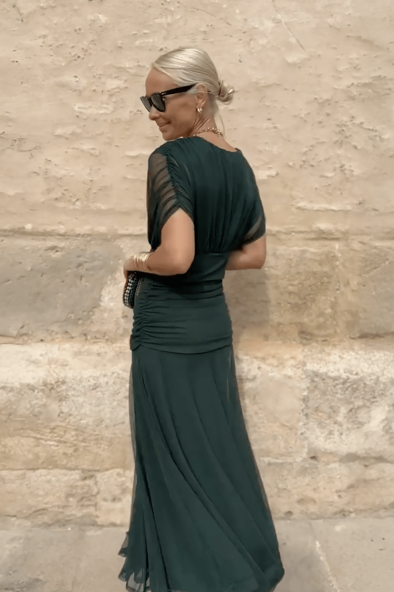 Luisa | Elegante vestido largo de fiesta con cuello en V - Elena Duval