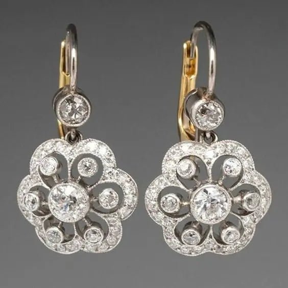 Magdalena - Pendientes vintage con mandala de cristal - Elena Duval