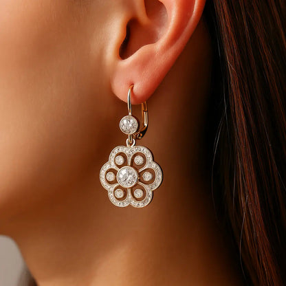 Magdalena - Pendientes vintage con mandala de cristal - Elena Duval