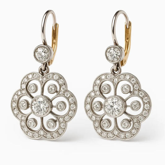 Magdalena - Pendientes vintage con mandala de cristal - Elena Duval