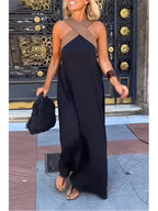 Filipa | Vestido Maxi com Decote Cruzado em Contraste
