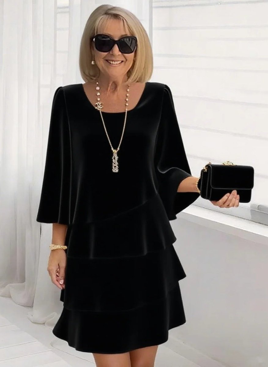 María | Elegante vestido midi con volantes - Elena Duval