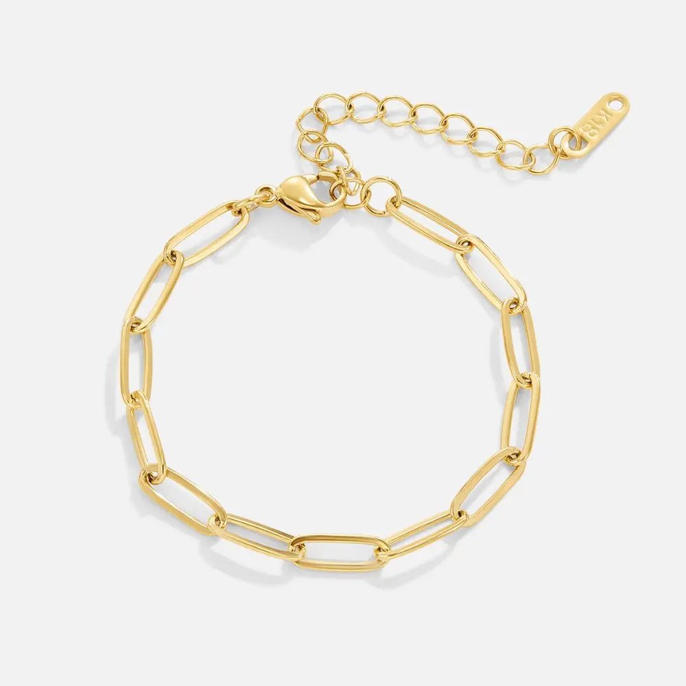 Marina | Pulsera Dorada Eslabón Clip - Elena Duval