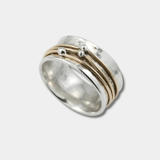 Marlene | Anillo Ancho Martillado - Elena Duval