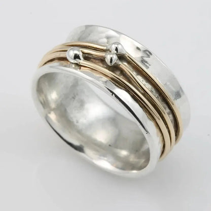 Marlene | Anillo Ancho Martillado - Elena Duval