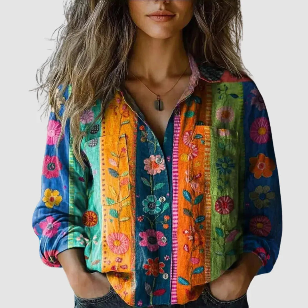 Marta | Blusa Estampada Vintage - Elena Duval