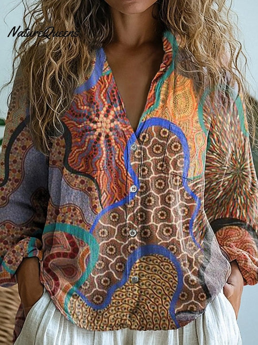 Martina | Blusa Étnica Tribal de Manga Larga - Elena Duval