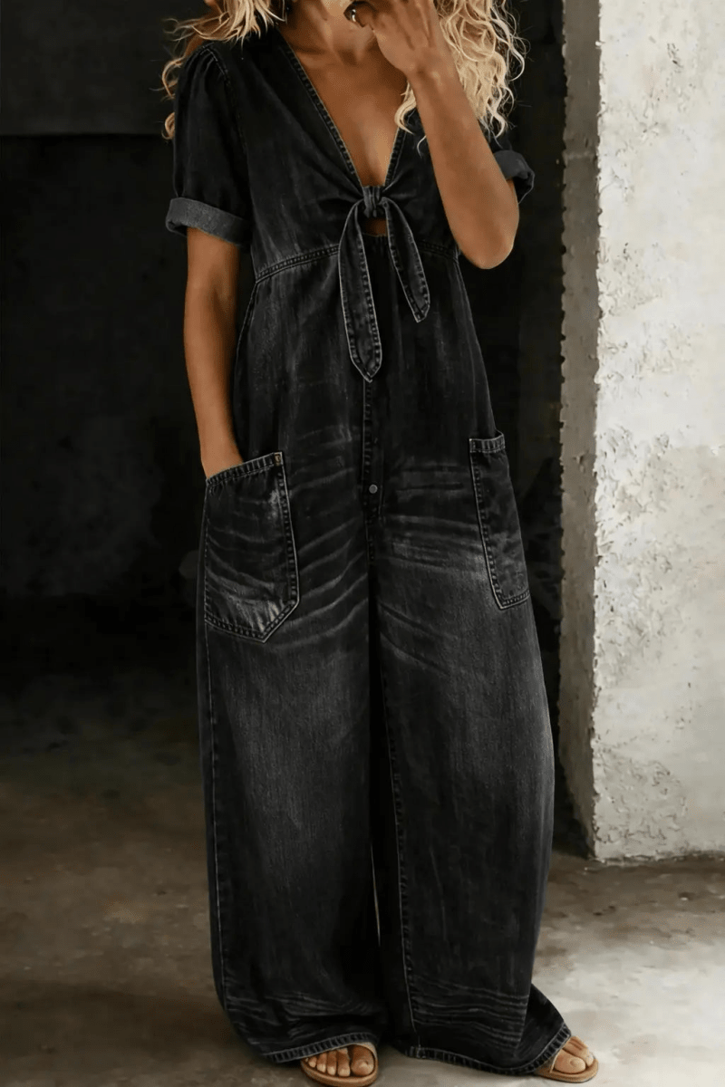 Maya | Jumpsuit Vaquero con Escote en V - Elena Duval