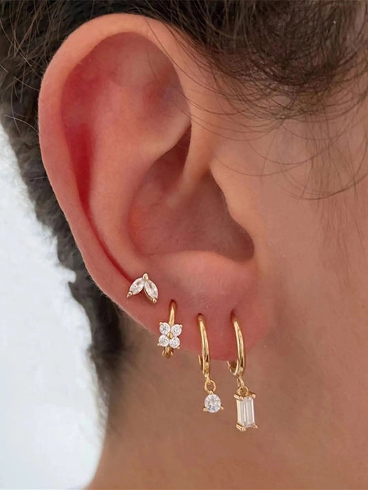 Melanie – Pendientes finos en oro con una delicada textura. - Elena Duval