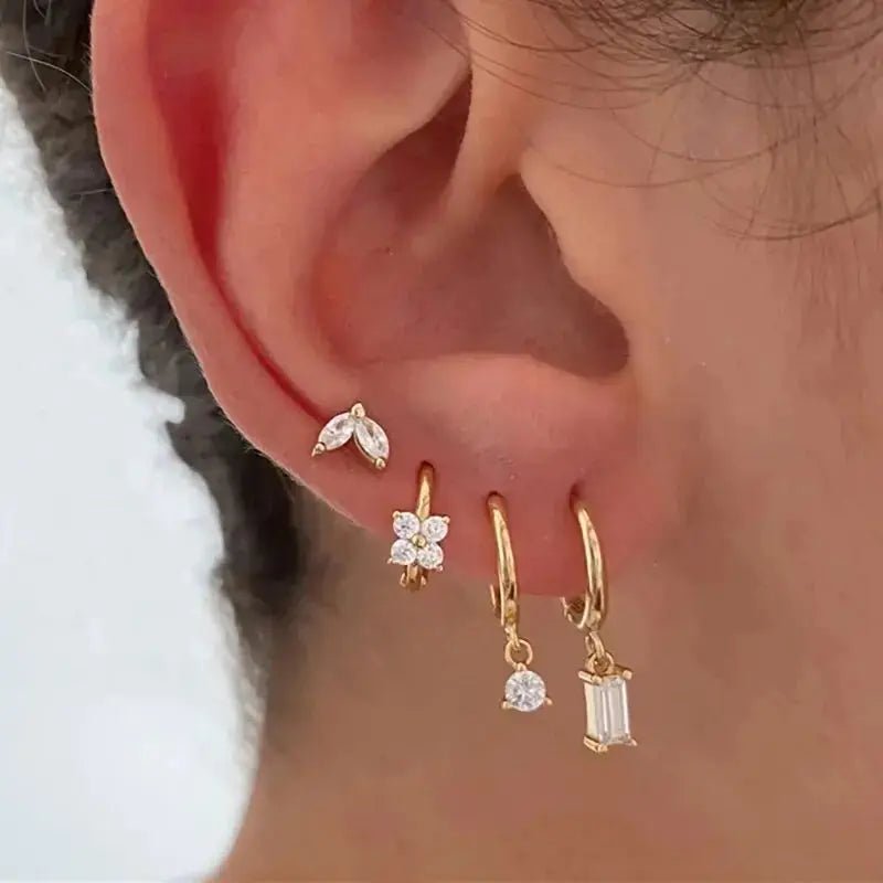 Melanie – Pendientes finos en oro con una delicada textura. - Elena Duval