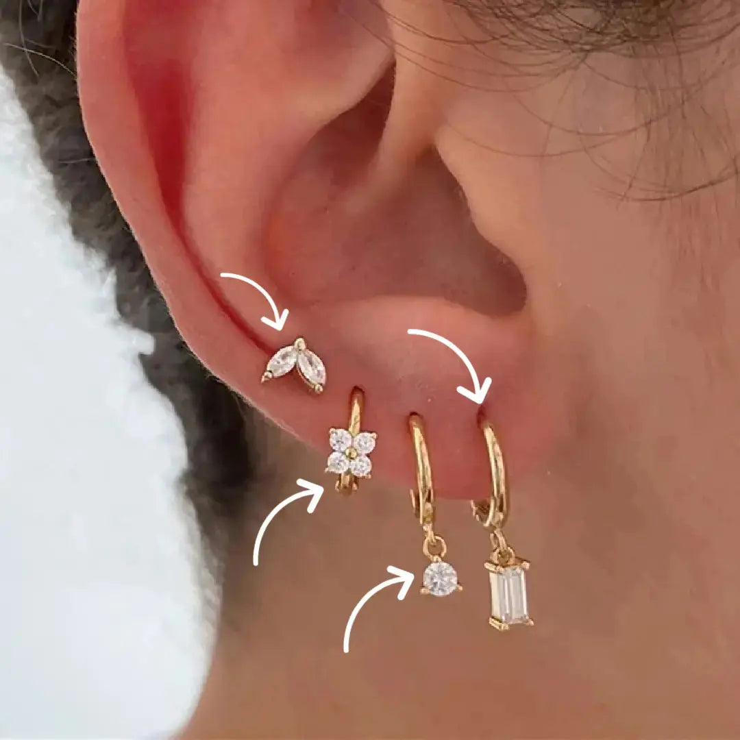 Melanie – Pendientes finos en oro con una delicada textura. - Elena Duval