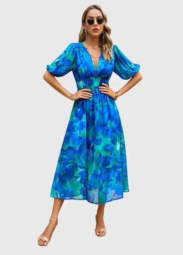 Merlin™ | Vestido Midi Floral Favorecedor - Elena Duval