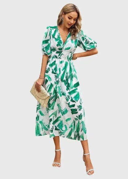 Merlin™ | Vestido Midi Floral Favorecedor - Elena Duval