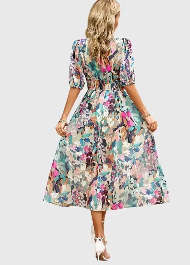 Merlin™ | Vestido Midi Floral Favorecedor - Elena Duval