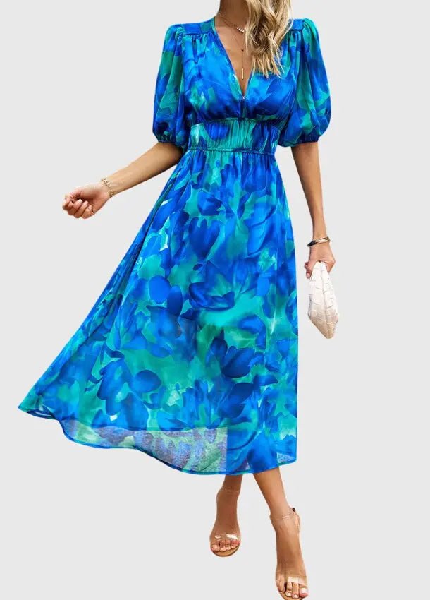Merlin™ | Vestido Midi Floral Favorecedor - Elena Duval