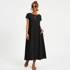 Inês | Vestido Midi de Algodón con Bolsillos