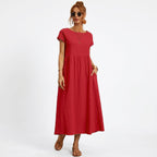 Inês | Vestido Midi de Algodón con Bolsillos