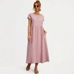 Inês | Vestido Midi de Algodón con Bolsillos