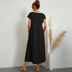 Inês | Vestido Midi de Algodón con Bolsillos
