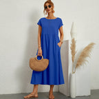 Inês | Vestido Midi de Algodón con Bolsillos