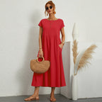 Inês | Vestido Midi de Algodón con Bolsillos