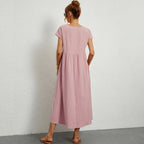Inês | Vestido Midi de Algodón con Bolsillos
