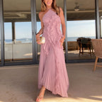 Leonor | Vestido Plisado con Volantes Elegante