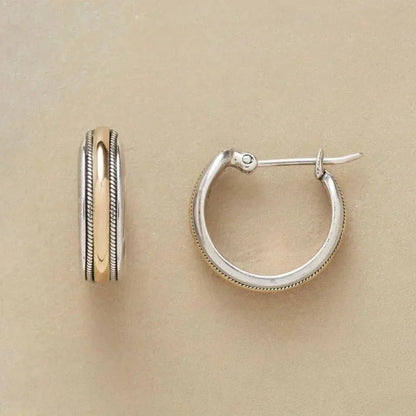 Mia - Pendientes vintage de plata con detalles dorados - Elena Duval