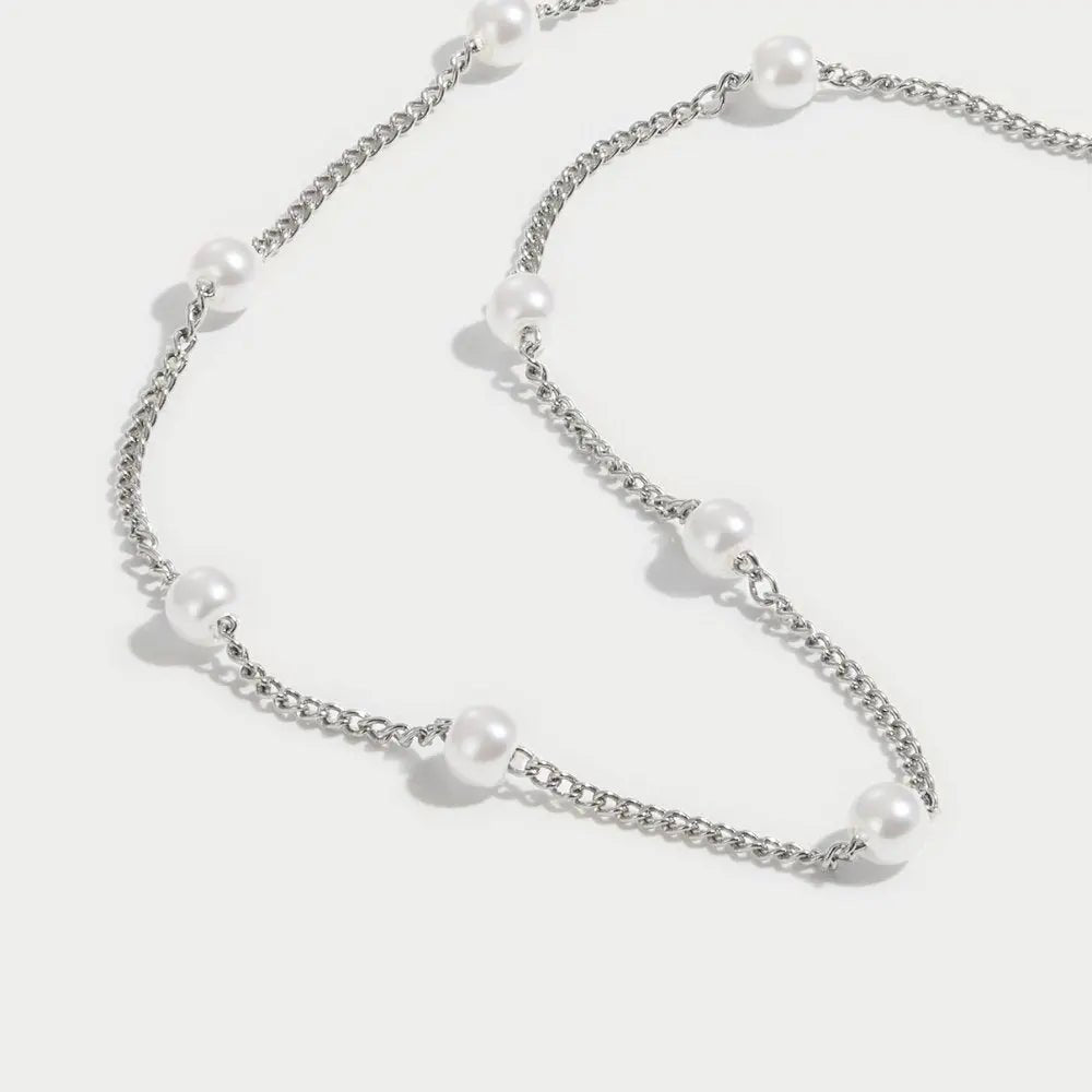 Miriam | Collar Dorado Delicado con Perlas - Elena Duval