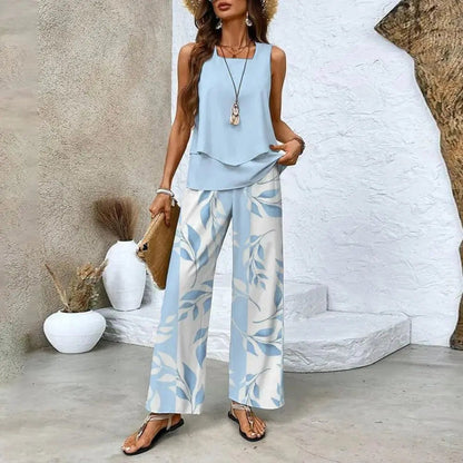 Miriam | Conjunto Azul Estampado - Elena Duval
