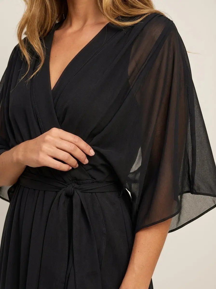 Mónica - Vestido de Chiffon con Escote en V - Elena Duval