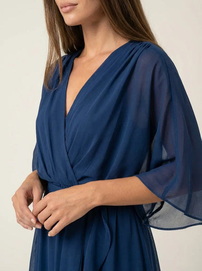 Mónica - Vestido de Chiffon con Escote en V - Elena Duval