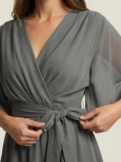 Mónica - Vestido de Chiffon con Escote en V - Elena Duval