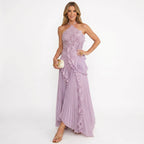Leonor | Vestido Plisado con Volantes Elegante